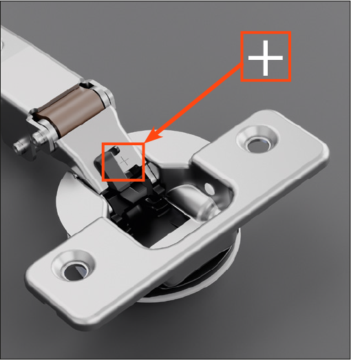dampening-switch_2@2x - McFaddens Blog close-up of soft-close dampening switch on salice hinges