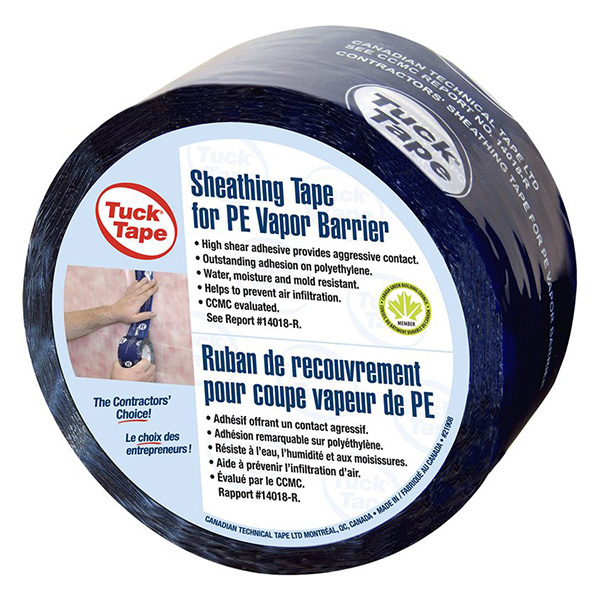 Tuck Tape Blue Sheathing Tape for PE Vapor Barrier 60mm X 60m Cantech 219-00