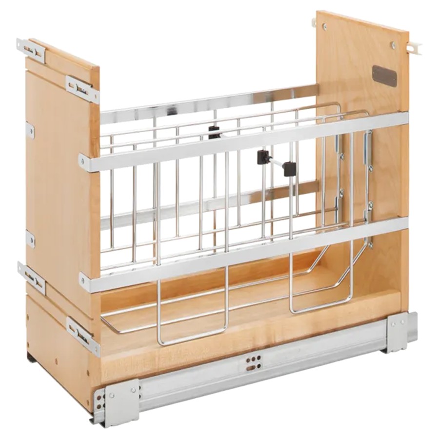 Rev-A-Shelf Base Cabinet with Foil Wrap Holder 9-1/2" BLUMOTION Soft-Close, Clear Polyurethane - 447-BCSC-9C