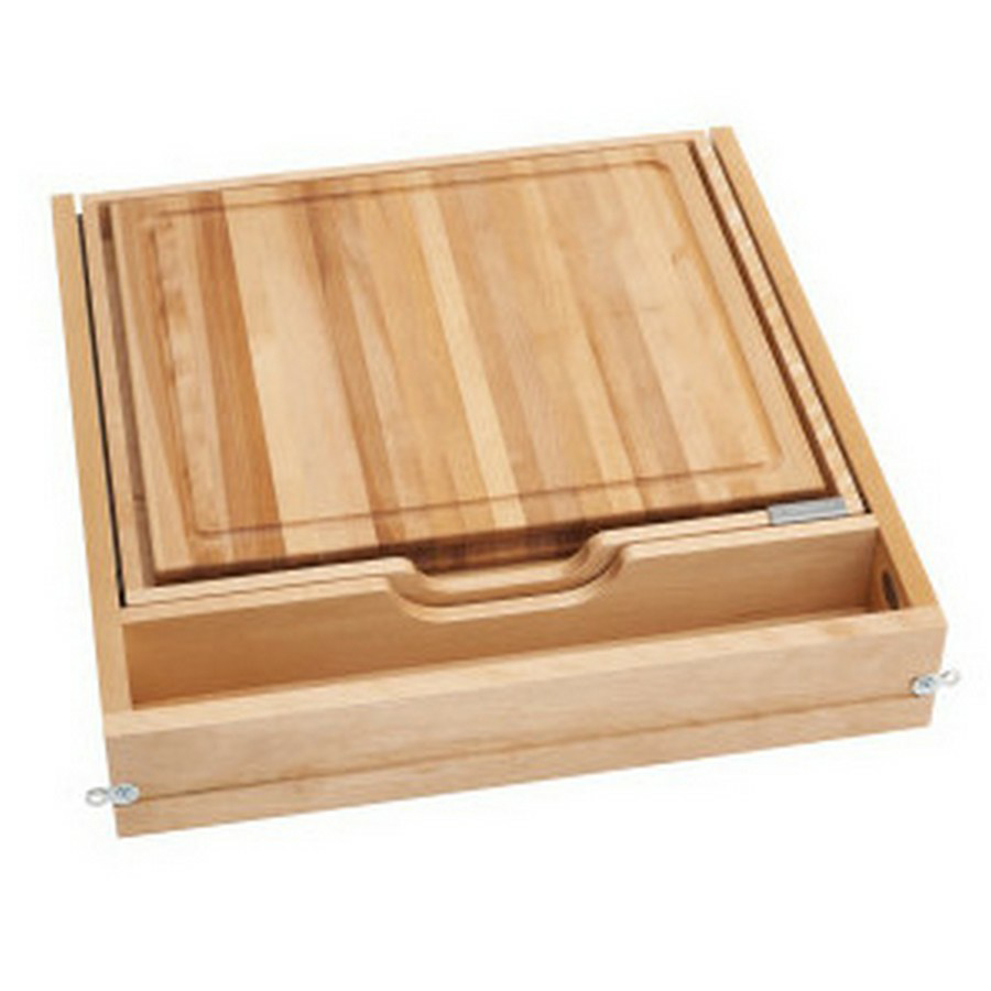 24" Knife and Cutting Board Drawer Kit for Face Frame Construction with Soft-Close Slides Maple Rev-A-Shelf 4KCB-24HSC-1