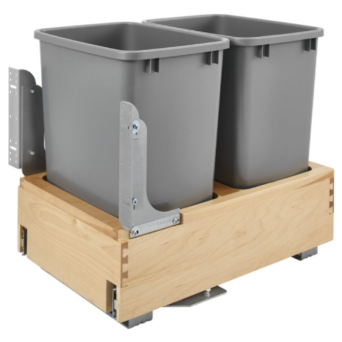 Rev-A-Shelf 4WCBM-18DM-2 Double 35 QT Rev-A-Motion Bottom Mount Pull Out Waste Container