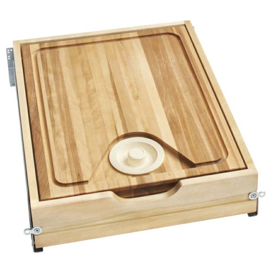 18" Full Access Cut-Out Cutting Board Drawer with Soft-Close Slides Maple Rev-A-Shelf 4WCCB-419HFLSC-1