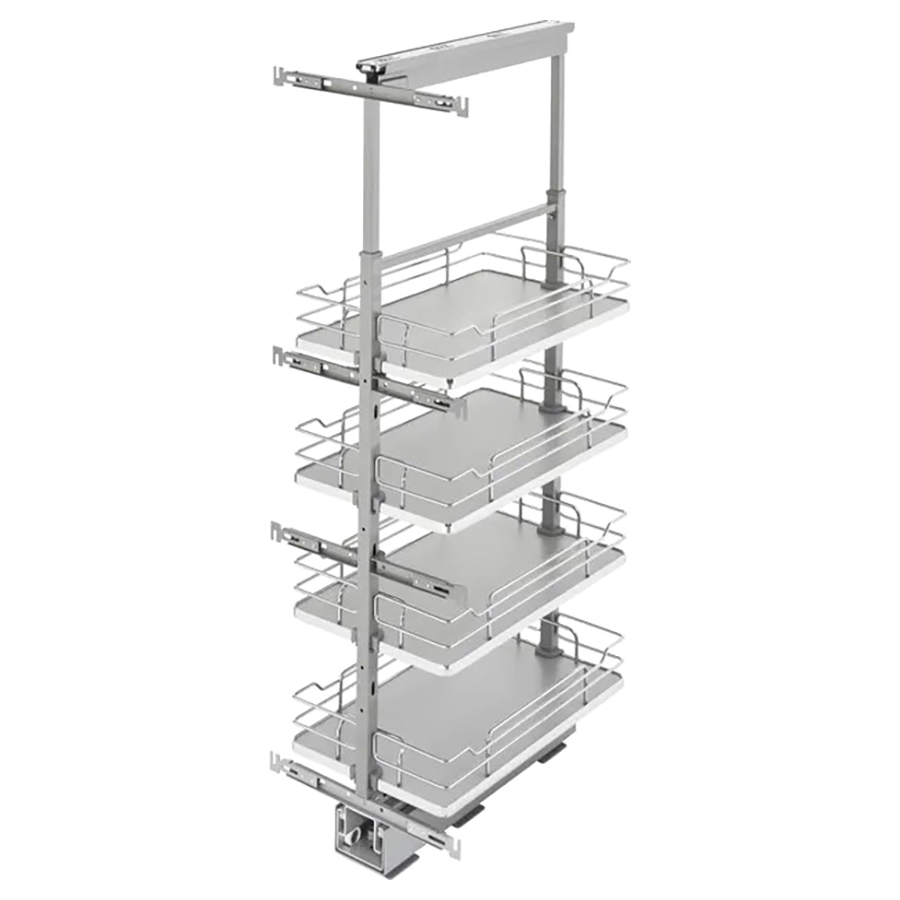 Rev-A-Shelf 13" Solid Bottom Pantry Pullout Full-Extension/Soft-Close, Gray - 5343-13-GR