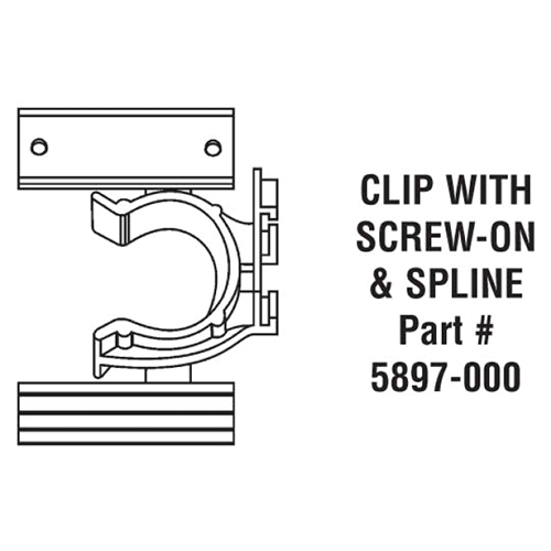 2 Finger Toe Kick Clip with Spline Screw Mount Black Hardware Concepts 5897-000