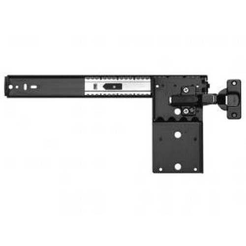 Self-Closing Flipper Door Slide 16" with Standard 35 mm Hinges and Hinge Bases, Black Knape & Vogt 8070PEZ EB 16