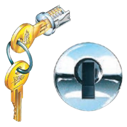 Removable Lock Plug  with Blank Key Bright Nickel Compx C100LP-14A-KA