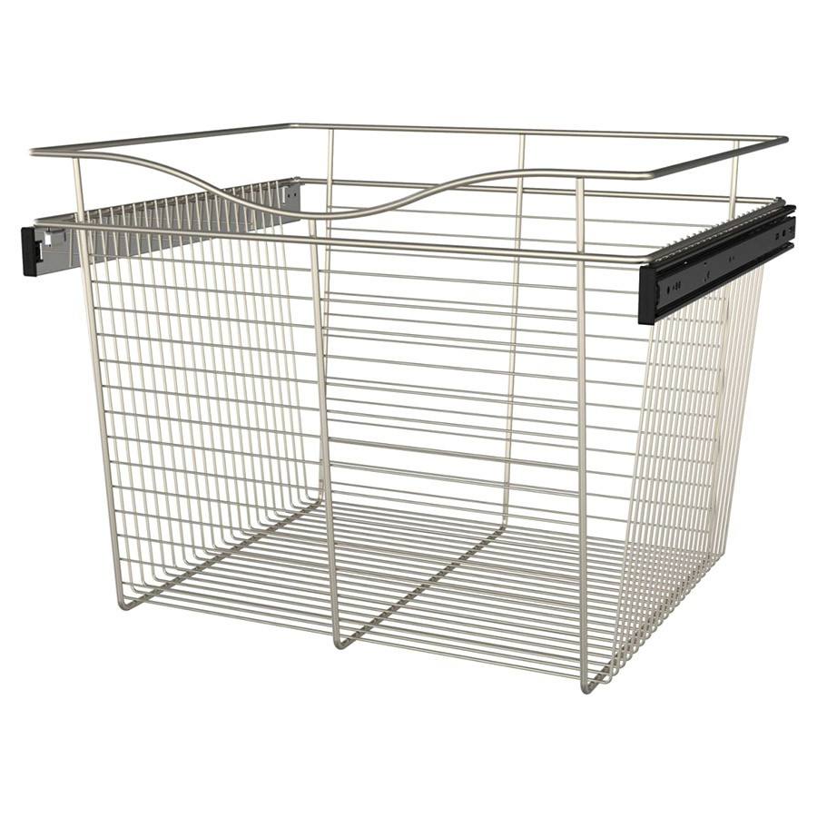 Rev-A-Shelf CB-242018SN-3, Pull-Out Wire Closet Basket, 24 W x 20 D x 18 H, Satin Nickel