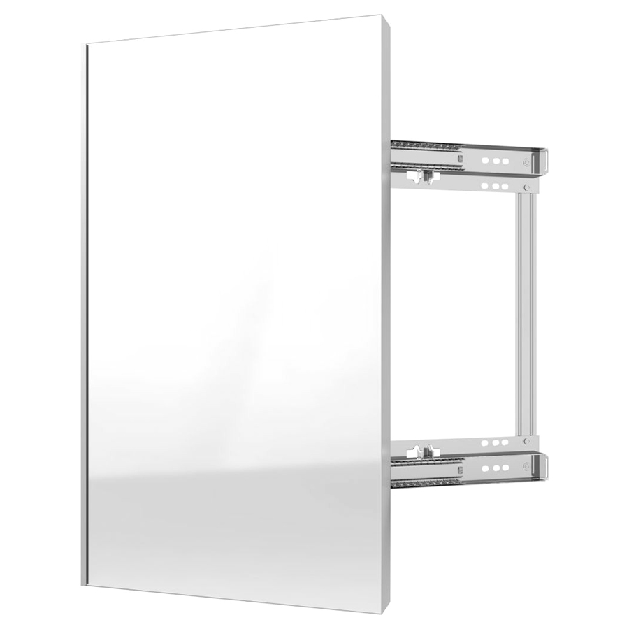 24" Pullout Closet Mirror with Soft-Close Silver Sidelines CMSL-1424-SM-1