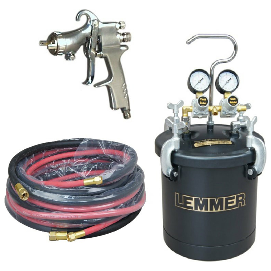 2.25 Gallon Pressure Pot Kit with 25' Twin Hose and A-908 Gun Lemmer L011076