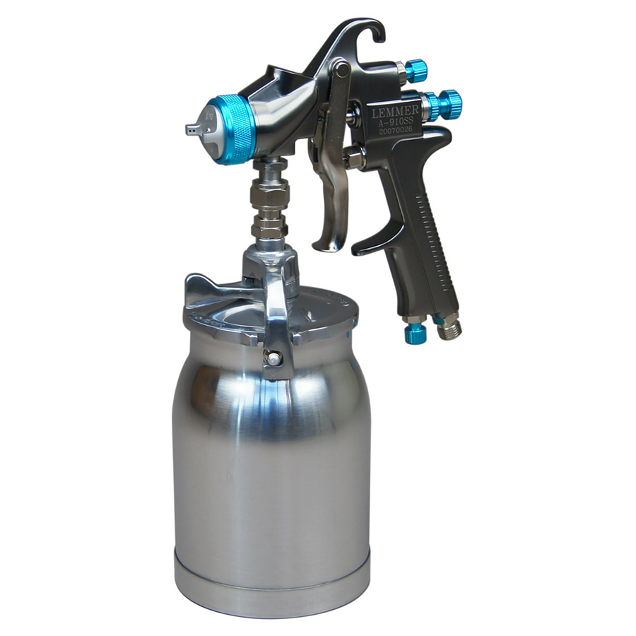 A-910SS Stainless Steel Conventional Spray Gunwith 1 Liter Cup Lemmer L015012