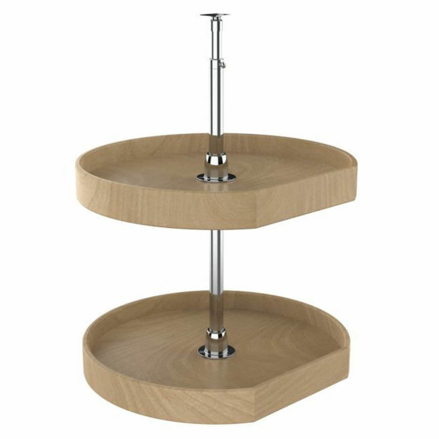 20" Wood D-Shape 2 Shelf Lazy Susan Natural Maple Independently Rotating Rev-A-Shelf LD-4NW-272-20-1