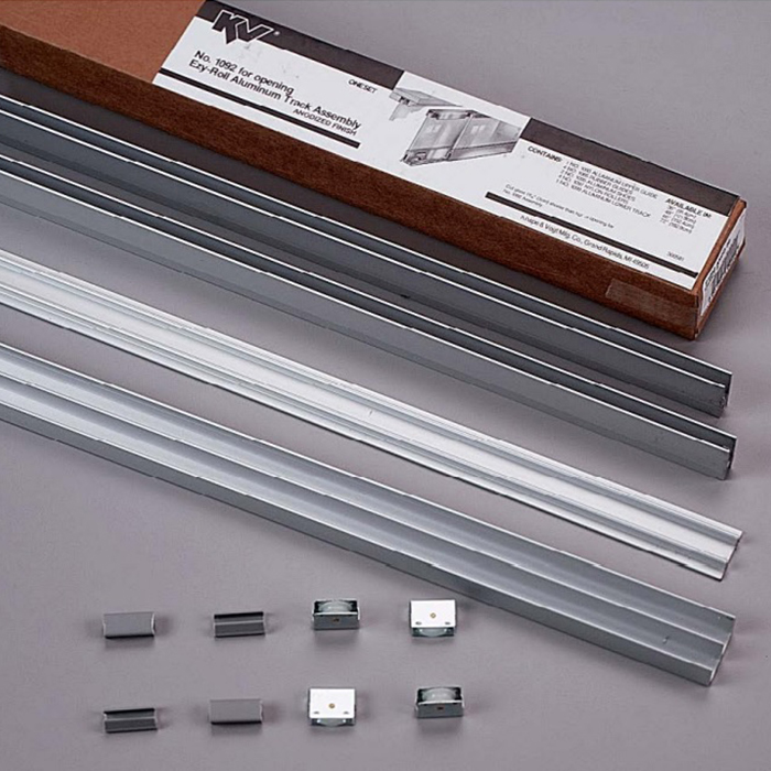 Roll-Ezy Aluminum Track System for Small to Medium Sliding Glass Doors Knape & Vogt P1092 ANOD 60