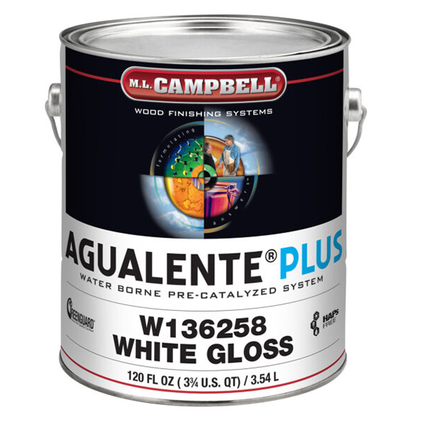 ML Campbell Agualente Gloss Pre-Cat Pigmented Lacquer, 1 Gallon - W136258-16