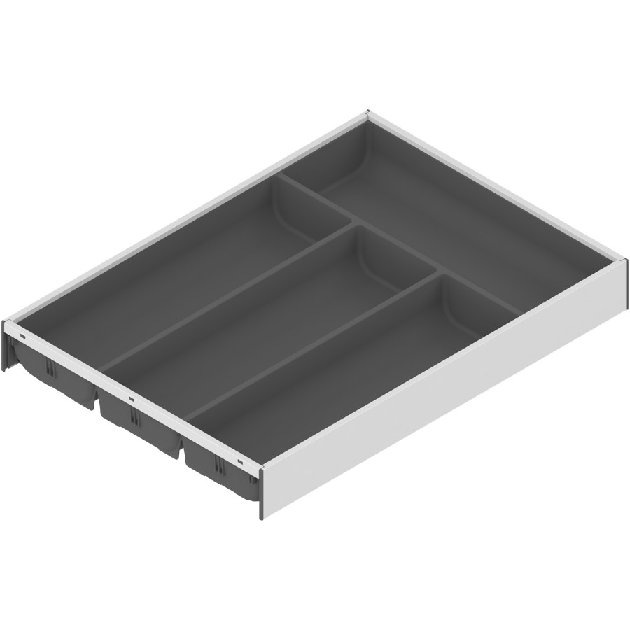 18" AMBIA-LINE Flatware Insert for LEGRABOX 4 Compartments Silk White/Orion Gray Blum ZC7S450BS3