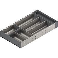 22" ORGA-LINE Cutlery Divider For MOVENTO/TANDEM Drawers Dust Gray/Brushed Stainless Steel  Blum ZHI.487BI3