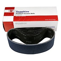 3" X 21" Sapphire Portable Cloth Sanding Belt 100 Grit Ceramic/Aluminum Oxide 5/Box Wurth