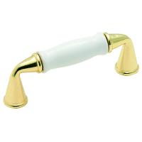 Everyday Heritage Pull 3" Center to Center Polished Brass/White Amerock BP14222WPB