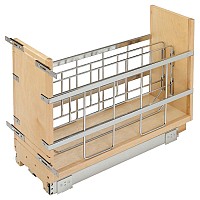 8" Tray Divider/Foil and Wrap Organizer with Soft-Close Maple Rev-A-Shelf 447-BCBBSC-8C