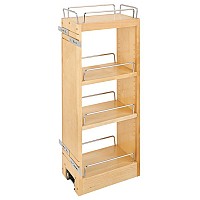 6" Wood Pull Out Wall Organizer with Soft-Close Rev-A-Shelf 448-BBSCWC-6C