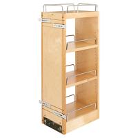 Rev-A-Shelf 448-BBSCWC-8C 8-Inch Pull-Out Wood Base Cabinet Organizer with Soft-Close Slides