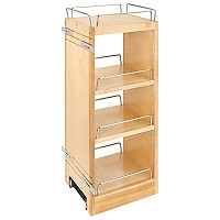 9" Wood Pullout Wall Organizer with Soft Close Rev-A-Shelf 448-BBSCWC-9C