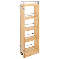 5" X 36" H Wood Pullout Wall Organizer with Soft Close Rev-A-Shelf 448-BBSCWC36-5C