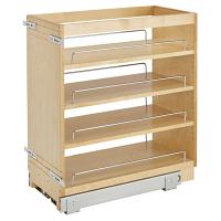 11" Base Cabinet Pullout Organizer with Adjustable Shelves Natural Maple Rev-A-Shelf 448-BC-11C