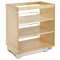 14" Base Cabinet Pullout Organizer with Adjustable Shelves Natural Maple Rev-A-Shelf 448-BC-14C