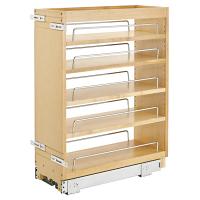 8" Base Cabinet Pullout Organizer with Adjustable Shelves - Reduced Depth - Maple Rev A Shelf 448-BC19-8C 
