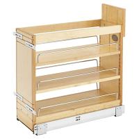 8" Door/Drawer Base Cabinet Organizer with Soft-Close Natural Maple Rev-A-Shelf 448-BDDSC-8C