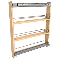 Rev-A-Shelf Sidekick Pull-Out 3" Full Extension Soft-Close, Clear Polyurethane - 448-BSKS-3C