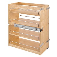 10-1/2" Bottom and Side Mount Pullout with BLUMOTION Soft-Close for Frameless Cabinets Maple Rev-A-Shelf 449-BCSC-10C 