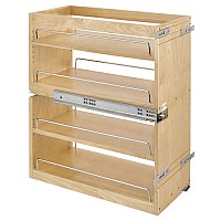 10-1/2" Bottom and Side Mount Pullout with BLUMOTION Soft-Close for Frameless Cabinets Maple Rev-A-Shelf 449-BCSC-10C 