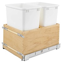 Rev-A-Shelf 35 QT Single Bottom Mount Value Line Waste Container Pull-Out, White - 4VLWCSC1835DM18