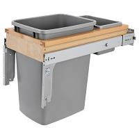 Rev-A-Shelf 4WCTM-12BBSCDM1 Single 35 QT Soft-Close Top Mount 1.5-Inch Face Frame Wood Waste Container