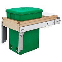 4WCTM Top Mount Single Compo+ Pull-Out Waste Container Natural Maple Rev-A-Shelf 4WCTM-12CKGRSCDM1