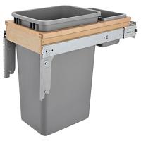 Rev-A-Shelf 4WCTM1550BBSCDM1 50 Quart Single Soft-Close Top Mount 1.5-Inch Face Frame Wood Waste Containers