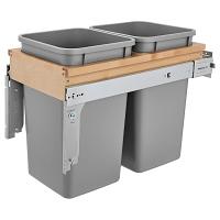 Rev-A-Shelf 4WCTM-15BBSCDM2 2x27QT Double Soft-Close Top Mount 1.5" Face Frame Wood Waste Container