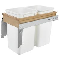 Rev-A-Shelf 4WCTM-15DM2 Double 27-QT Top Mount Pull Out Waste Container for 1-1/2" Face Frame