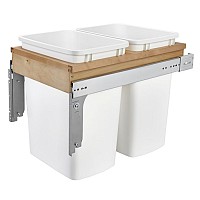 Rev-A-Shelf 35 QT Top Mount Waste Container Pull-Out, White - 4WCSC-CP-1