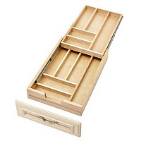 15" Tiered Cutlery Drawer for Face Frame Construction No Slides Maple Rev-A-Shelf 4WTCD-18H-1