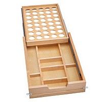 15" Tiered KCUP Drawer Organizer No Slides Maple Rev-A-Shelf 4WTCD-18H-KCUP-1