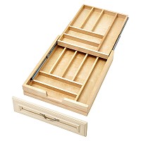 18" Tiered Cutlery Drawer for Face Frame Construction No Slides Maple Rev-A-Shelf 4WTCD-21H-1