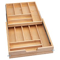 19-1/2" Frameless Tiered Cutlery Drawer with Soft-Close Slides Maple Rev-A-Shelf 4WTCD-495HFLSC-1