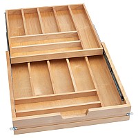 22-1/2" Frameless Tiered Cutlery Drawer with Soft-Close Slides Maple Rev-A-Shelf 4WTCD-572HFLSC-1
