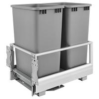 5149 Double 50 Quart Bottom Mount Waste Container Aluminum Rev-A-Shelf 5149-2150DM-217