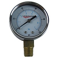 Bottom Mount Air Pressure Gauge 100 PSI CA Technologies 52-58