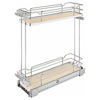 Rev-A-Shelf Maple Solid Bottom Two-Tier Pullout w/ BLUMOTION Soft-Close for 9