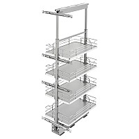 Rev-A-Shelf Solid Bottom Pantry Pull-Out with Soft Close 13" Chrome Gray - 5343-13-GR