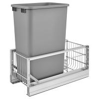5349 Single 50 Quart Bottom Mount Waste Container Aluminum Rev-A-Shelf 5349-1550DM-117